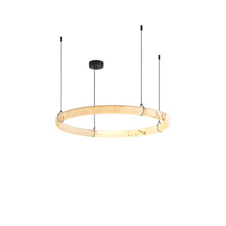 Modern Triple Ring Alabaster Pendant Light