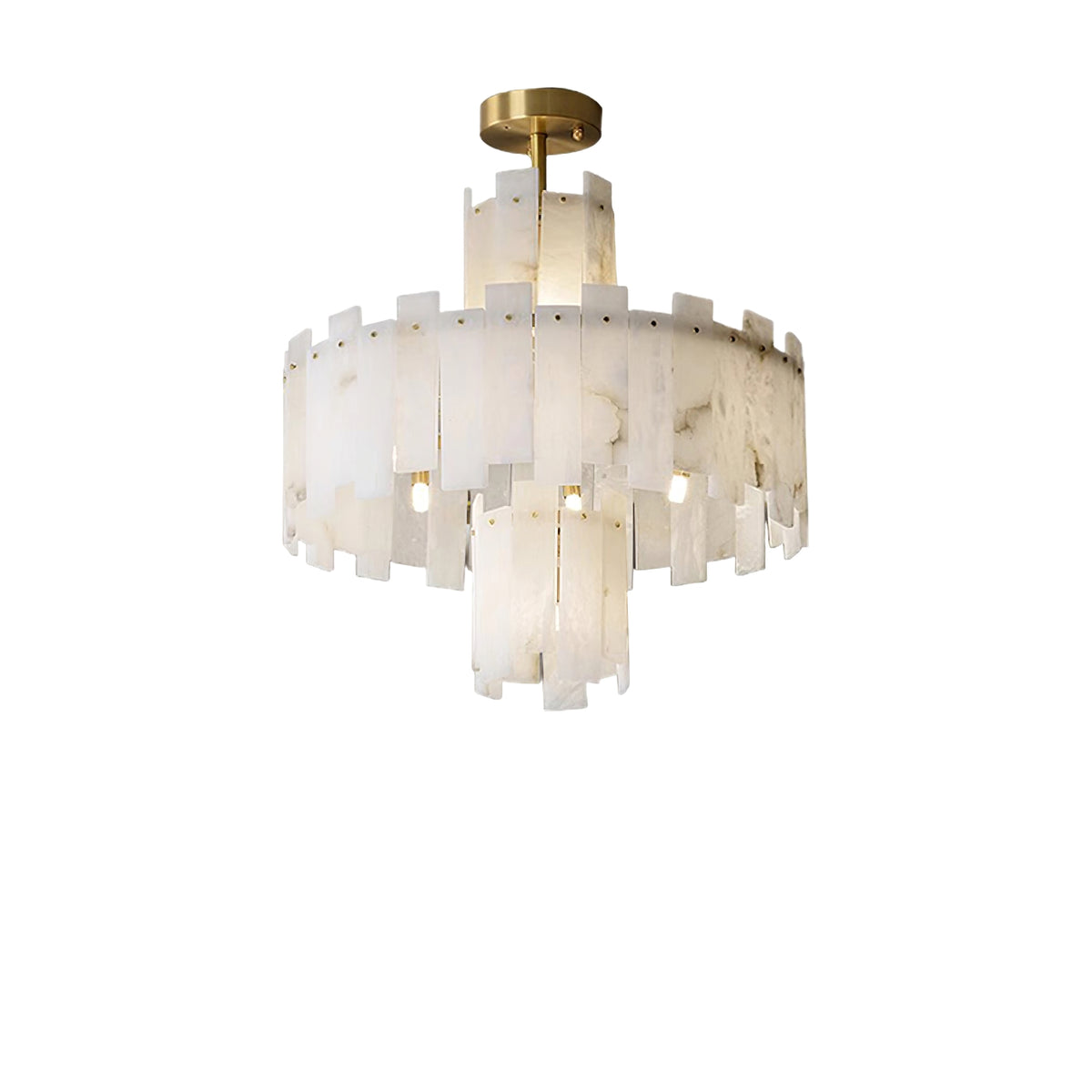 Layered Alabaster Chandelier - view 10 | Liootrlamp