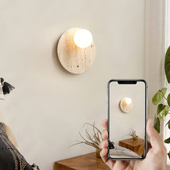 Japanese Oval Travertine Wall Light