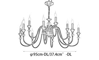 Vintage Iron Scroll Chandelier