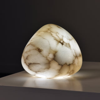 Egg-Shaped Alabaster Table Lamp