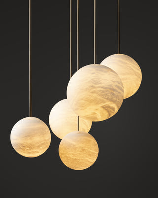 Luxury Multi-Globe Alabaster Pendant Light