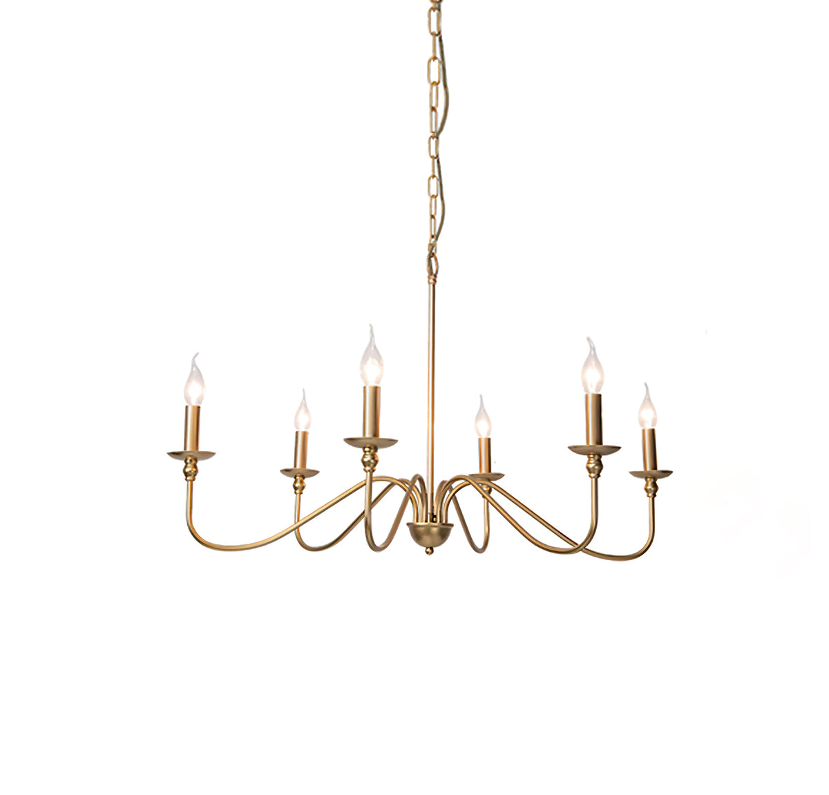 Gilded 6-Arm Candlestick Chandelier