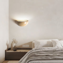 Mid-Century Semi-Circle Stone Wall Lamp