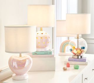 Pearlescent Heart Shape Table Lamp