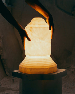 Alabaster Pyramid Table Light