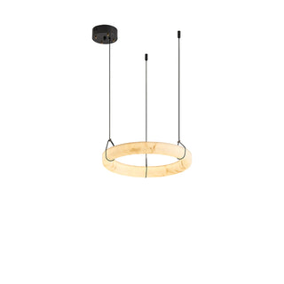 Modern Triple Ring Alabaster Pendant Light