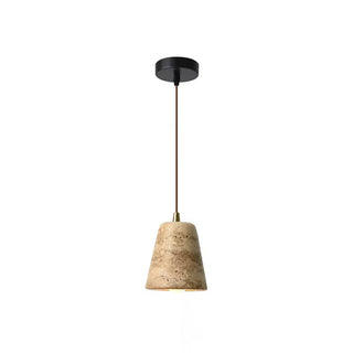 Yellow Travertine Cone Chandelier