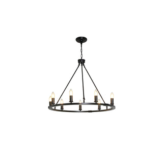 Rustic Industrial Black Candle Chandelier