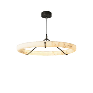 Modern Triple Ring Alabaster Pendant Light