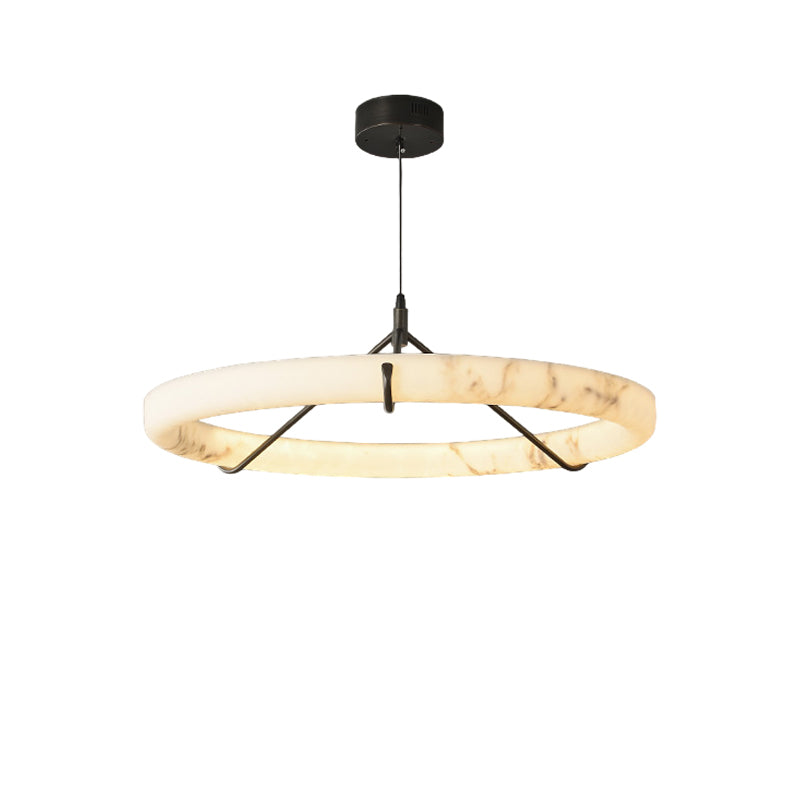 Modern Triple Ring Alabaster Pendant Light