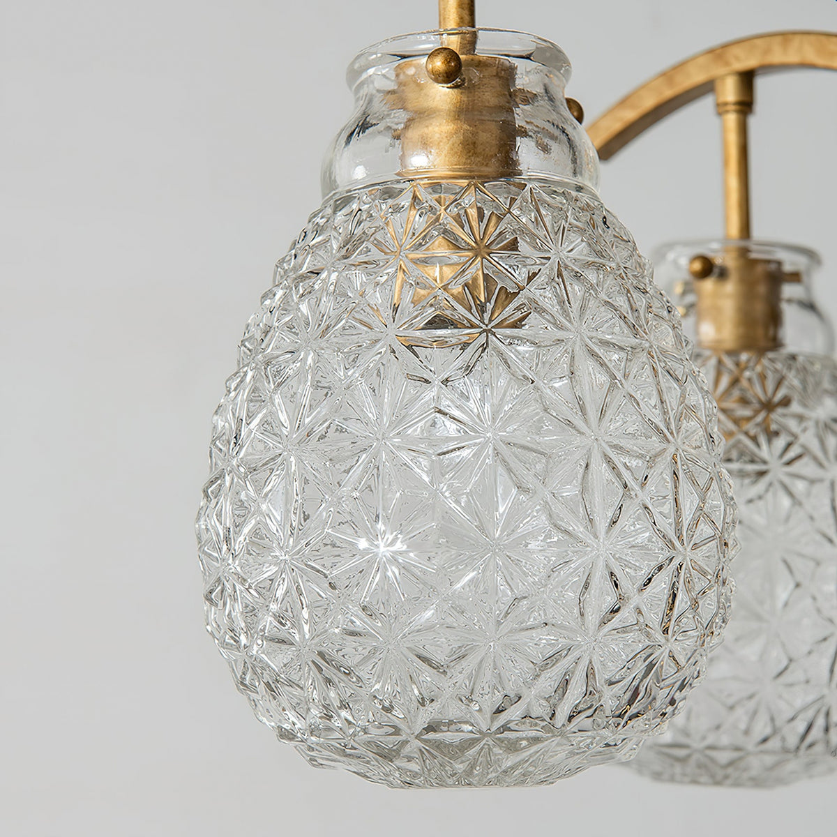Golden floral glass chandelier - view 11 | Liootrlamp