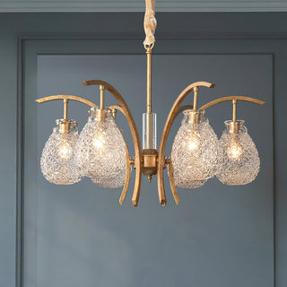 Golden floral glass chandelier