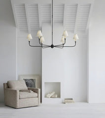 6-Arm Black Metal Chandelier