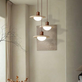 Japanese Modern Travertine Hanging Light