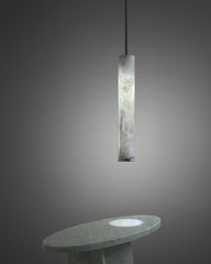 Slim Alabaster Cylinder Pendant Light