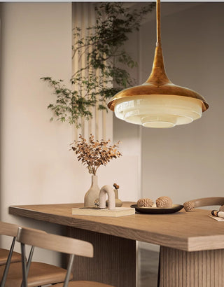 Mid-Century Wood Pendant Light