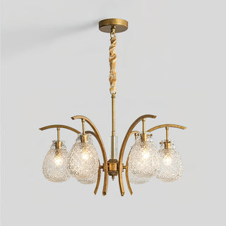 Golden floral glass chandelier