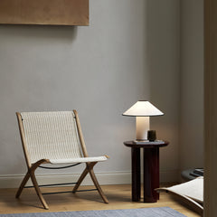 Red Trim Cone Shade Table Lamp