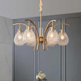 Golden floral glass chandelier