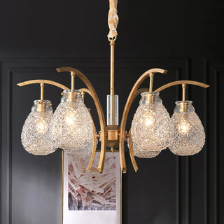 Golden floral glass chandelier