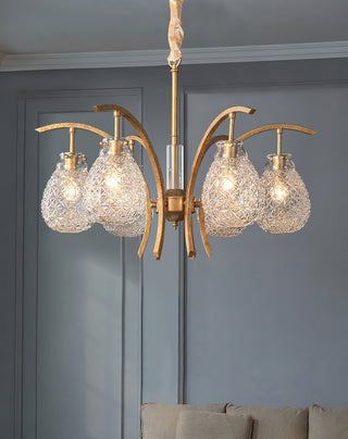 Golden floral glass chandelier