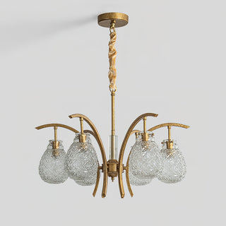 Golden floral glass chandelier