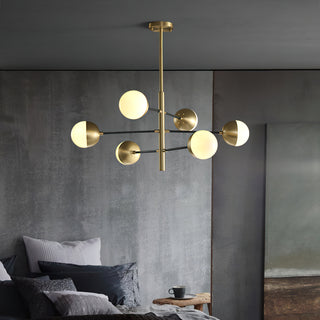 10-Globe Modern Brass Chandelier