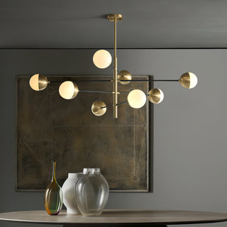 10-Globe Modern Brass Chandelier