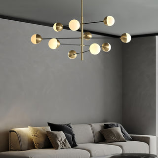 10-Globe Modern Brass Chandelier