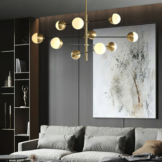 10-Globe Modern Brass Chandelier