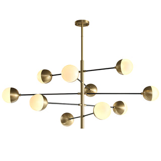 10-Globe Modern Brass Chandelier