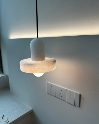 Modern White Marble Pendant Light