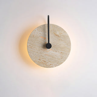 Minimalist Circular Travertine Wall Sconce