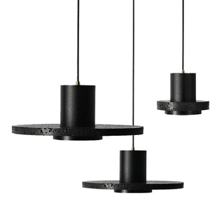 Lava Stone Black Pendant Light