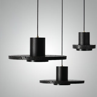 Lava Stone Black Pendant Light