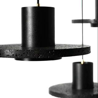 Lava Stone Black Pendant Light