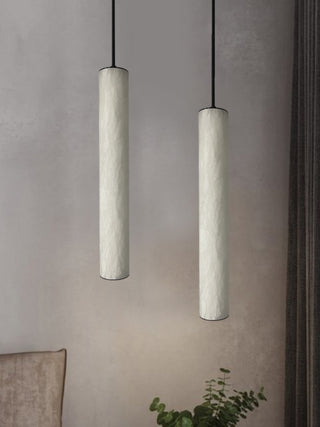 Slim Alabaster Cylinder Pendant Light