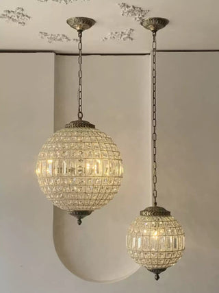 Vintage style crystal ball Pendant Light