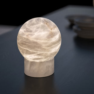 Globe Alabaster Table Lamp