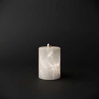 Cylindrical Alabaster Table Lamp