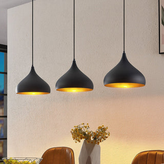 Modern Black and Gold Teardrop Pendant Lamp