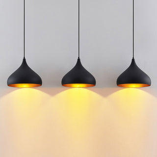 Modern Black and Gold Teardrop Pendant Lamp