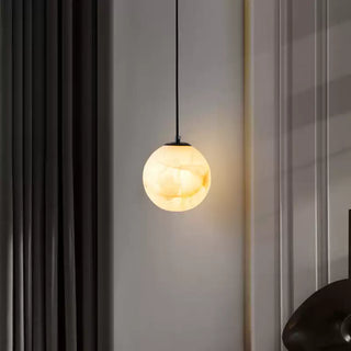 Amber Alabaster Globe Pendant Light