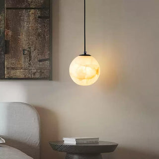 Amber Alabaster Globe Pendant Light