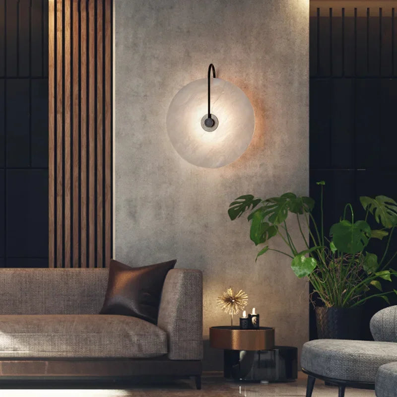 Circular Glow Marble Wall Sconce