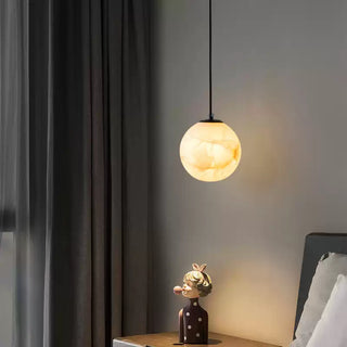 Amber Alabaster Globe Pendant Light