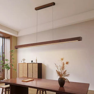 Walnut minimalist wood chandelier