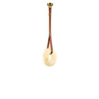 Leather Alabaster Pendant Light