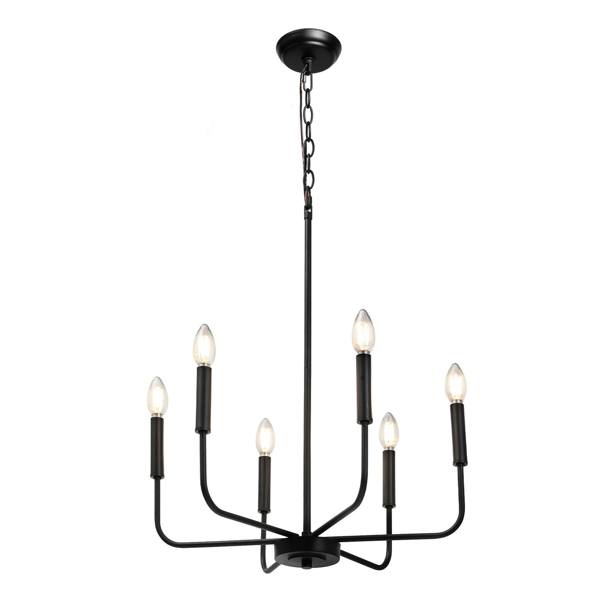 Modern Black Candlestick Chandelier